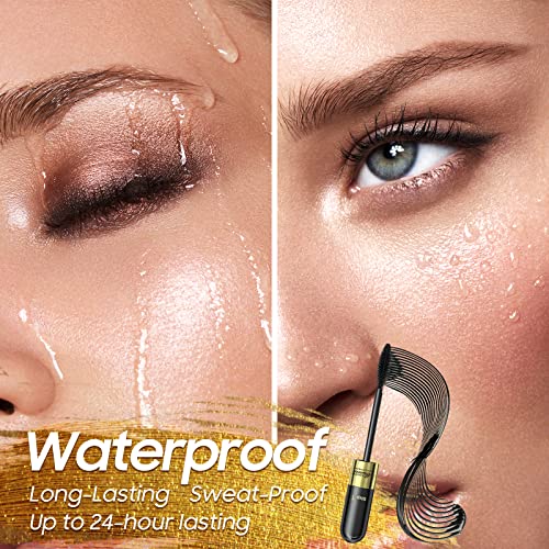 Volume and Length Liquid Mascara - Lengthening & Thickening Softer Fuller Lashes Black Mascara 5x Longer Washable, Curling Eyelashes and Fast Dry, Create Charming Eye Makeup (Black)