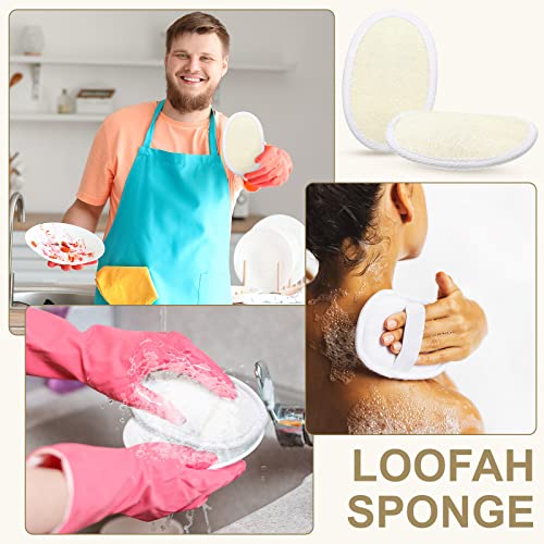 Meanplan 100 Pieces Exfoliating Loofah Pad Body Scrubber Bath Shower Loofah Sponge Pad Natural Exfoliating Scrubber Luffa Brush Close to Skin for Men Women Shower Bath and Spa