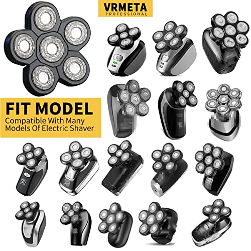 6 Blades Electric Head Shaver Replacement Heads Men's Electric Shaver Replacement Heads for Bald and Face