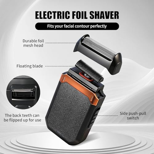 Hair Trimmer for Men, Electric Shaver, Nose Hair Trimmers, Professional Shaving Set, Cordless Hair Clippers, T-Blade Beard Trimmer, Men's Grooming Kit. (Bronze)