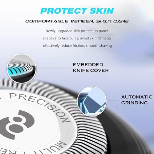 New Upgrade HQ8 Replacement Heads Compatible With Philips Norelco Aquatec Shavers, Razor Blades For PT720 AT880 AT810, HQ8 Blades 6-pc pack
