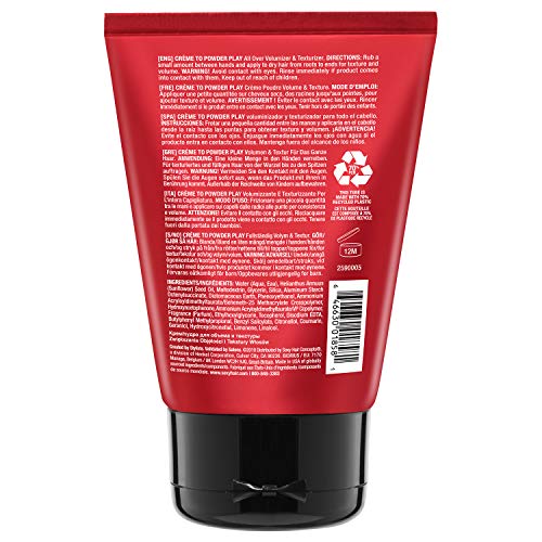 SexyHair Big Creme 2 Powder Play All Over Volumizer and Texturizer,3.4 Oz | Up to 100% More Volume | Creme to Powder Formula-| All Hair Types,(Pack of 2)