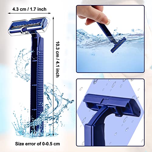 Chumia 30 Pieces Disposable Razors Bulk Individually Wrapped Disposable Safety Twin Blade Razors with Clear Safety Cap for Travel Hotels Motels Beauty Salons Homes