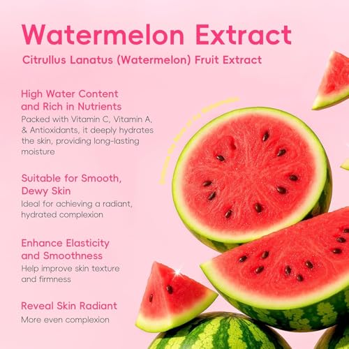 Pink Watermelon & Niacinamide Gift Set for Glow Skin -Hydrating, Firming, and Radiance-Boosting Skincare Set for Women & Girls | With Watermelon Extract B5, CICA, Hyaluronic Acid &Collagen