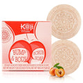 Koji White Kojic Acid Bump Eraser Body Scrub Soap for Exfoliation Butt, Elbow, Underarm with Glutathione, Coenzyme Q10, Skin Brightening for Fade Dark Spots, Fine Lines and Wrinkles, 2.82 oz (2 Bars)