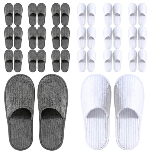 TINSKY 20 Pairs Non-Slip Disposable Slippers For Guests,Bulk Slippers For Hotel,Spa,Travel,Shoeless Home,Spa Slippers With Pouch