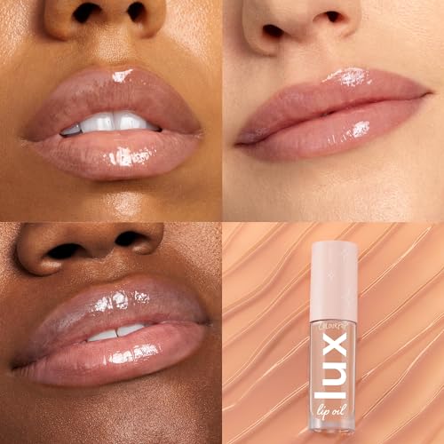 ColourPop Lux Lip Oil - Hydrating, Sheer Tinted Lip Oil Formulated with Antioxidant-Rich Chamomile Extract & Calendula Oil - Non-Greasy, Nourishing Soft-Warm Nude Lip - Skinny Dip (0.16 oz)