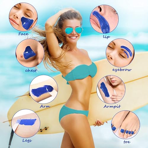 Waxing Kit Wax Warmer Easkep - Wax Kit Hair Removal 6 Adjustable Temperature with 5 Packs Hard Wax Beads and 20 pcs Wooden Applicator Sticks Painless for Legs Face Underarm Bikini Brazilian