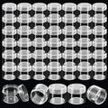 HOIGON 96 Pieces 20g 20ml Clear Plastic Sample Containers, Leak-Proof Round Plastic Cosmetic Containers with Lids, Clear Plastic Pot Jars for Creams, Lotions, Makeup, Colored Acrylics