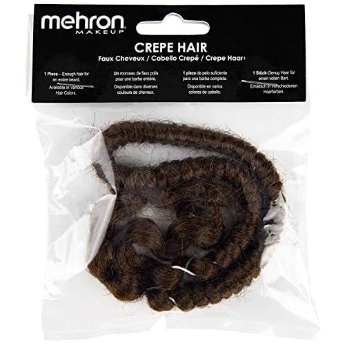 Mehron Makeup Crepe Hair | Fake Hair for Special Effects Makeup, Theatre, Stage & Screen, Cosplay, Halloween FX| 12 Inch Extra Long Braid (Medium Brown)