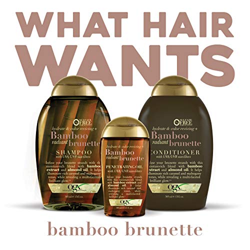 OGX Hydrate & Tone Reviving + Bamboo Radiant Brunette Penetrating Oil, 3.3 Ounce