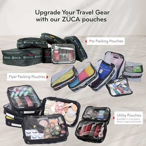 ZUCA Utility Pouch Combo Set - 1 Large & 2 Mini Utility Makeup Pouch - Durable, Spacious Cosmetic Storage Solution for Travel & Professional Use