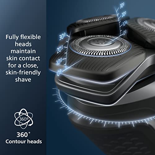 Philips Norelco Shaver 6000, Rechargeable Wet & Dry Shaver with 2-in-1 Click On Beard Styler (5 Length Settings) and Precision Trimmer, S6600/90 (Renewed)