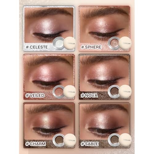 SHEGLAM Starstruck Cream Eyeshadow Pot High Pigment Long-lasting Shimmer Single Eyeshadow-Veiled