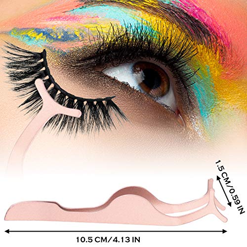 24 Pieces False Eyelashes Applicator Tool Stainless Steel Eyelash Extension Tweezers Remover Clip Tweezers Nipper Eyelash Auxiliary Clip for Women Makeup Application and Removal