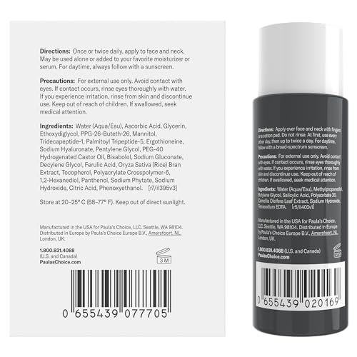 Paula¡¯s Choice C15 Super Booster Vitamin C Serum + Travel Size 2% BHA Salicylic Acid Liquid Exfoliant Duo, for Radiance, Glow and Smoother Skin, Set of 2