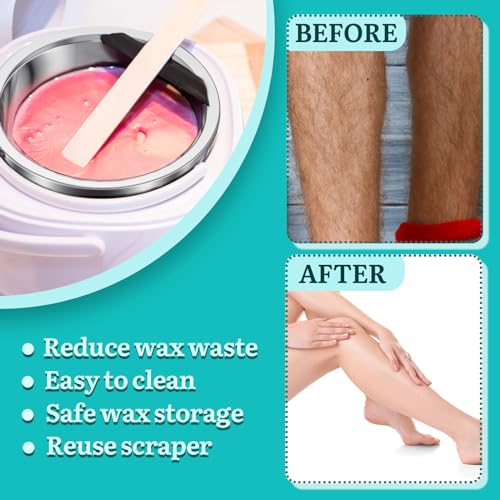 BBTO 2 Pcs Wax Pot Wax Melt Warmer Replacement Inner Pot Liner 14oz Metal Tin 4'' Portable Hair Removal Waxing Bowl Container for 500 ml Hair Removal Machine