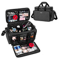 BAFASO Large Makeup Bag Cosmetic Bag with Removable Dividers, Travel Makeup Case Holds Cosmetics and Hair Supplies, Black