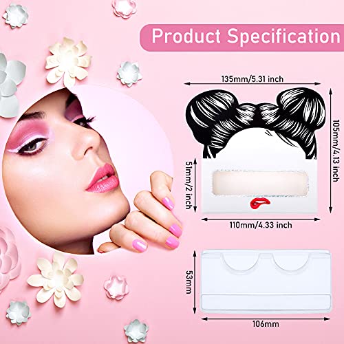 Maitys 24 Pieces Eyelash Boxes Eyelash Cases Empty Lash Packaging Bulk Eyelash Storage Box False Eyelash Case Holder with Plastic Eyelash Trays Fits 25mm for False Eyelashes Women