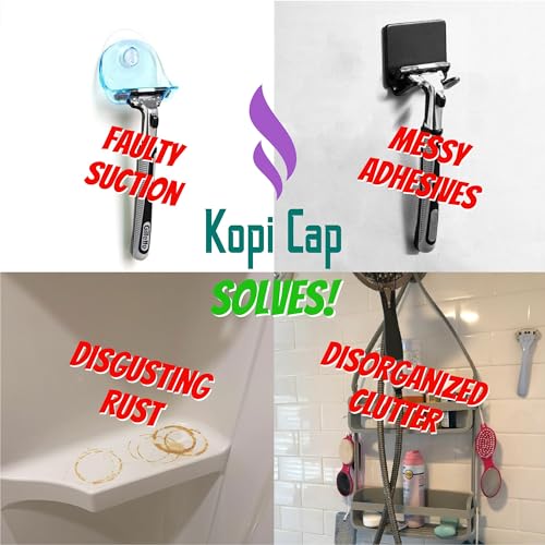 The Original, Reusable, Hanging Shaving Gel Can Accessory Cap with Razor Holder for Women and Men | A Must Have for Storage, Travel, and Rust-Ring Prevention LLC