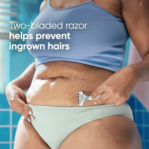 Gillette Venus for Pubic Hair and Skin Shaving Set, Women¡¯s Razor, 1 Handle + 2 Blade Refills + 2-in-1 Cleanser