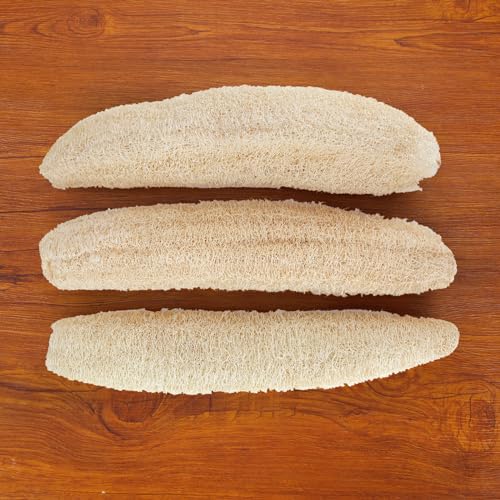 Natural Organic Loofah Sponges Large Exfoliating Shower Bath Loofah Luffa Loofa Body Scrubbers Sponges for SPA Beauty Bath and Radiant Skin, Pack of 3