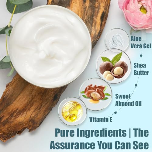 Shaving Cream Making Kit- DIY Natural Shave Cream for Mens, Sensitive Hair Removal Cream with Shea Butter, Sweet Almond Oil, Smooth & Silky Shaving Soap Christmas Gifts for Men, Boyfriend