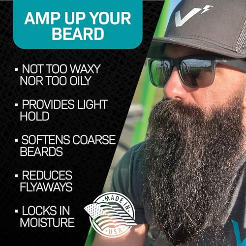 VOLT Grooming Beard Balm for Men, Organic Oils, Bees Wax, Mango & Shea Butter, Beard Care Moisturizer Leave in Conditioner for Beards, Natural Ingredients, Softens & Styles, Outback Scent, 1.5 Oz
