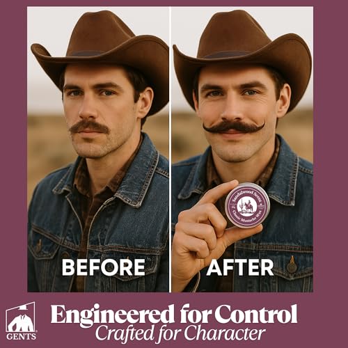 Sandalwood Mustache Wax Kit ? Classic Scented Wax with Extra Strong Hold, 5.5" Folding Comb & 5" Fine/Coarse Travel Comb