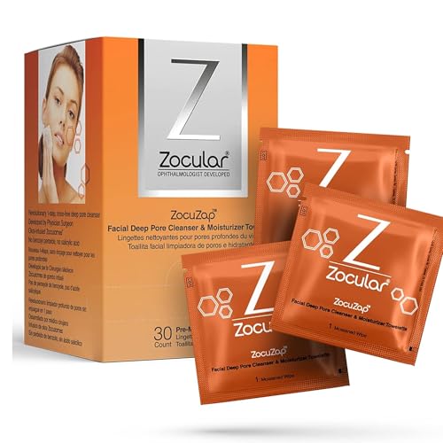 Zocular ZocuZap Face Wipes ? Moisturizing Face Cleansing Wipes for Makeup Removal & Gentle Exfoliation with Natural Okra Complex ? 15 Count