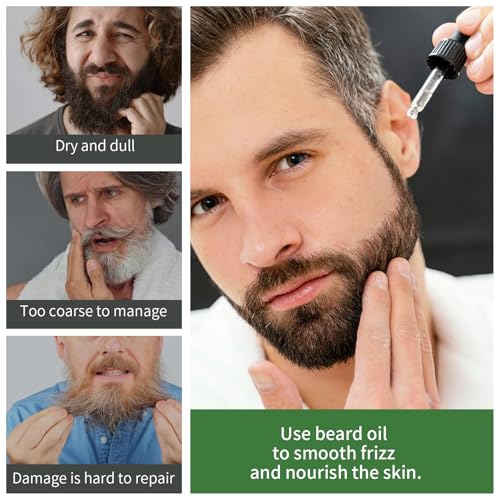 RAW Beard Oil for Men Growth & Care - Apricot & Grape Seed Oil Blend with Honey, Amino Acid, Vitamin E - Soothes Itchy Skin, Reduces Flakiness, Improves Manageability - 1 fl oz