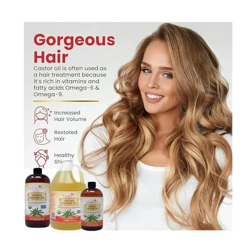 Verdana Organic Castor Oil ? Cold Pressed, Bulk 1 Gallon, Professional Grade for Hair, Skin & Cosmetic Use