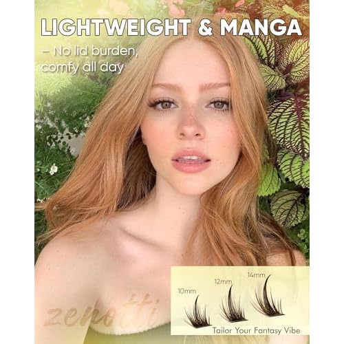 Brown Lash Clusters Manga Eyelash Clusters Dark Brown Wispy Cluster Eyelash Extensions Short 10-14mm Fairy Individual Lashes Natural Anime Lashes Extensions 160PCS by zenotti