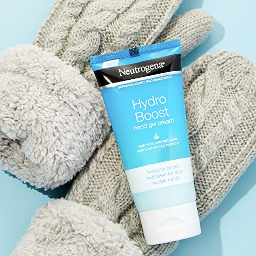 Neutrogena Hydro Boost Hydrating Hand Gel Cream with Hyaluronic Acid for Instantly Quenched, Soft & Supple Hands, Lightweight, Non-Greasy & Quick Absorbing Hand Lotion, Travel Size, 3 Oz