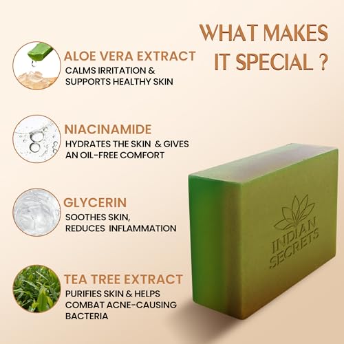 Scrub Soap with Salicylic Acid & Neem ? Exfoliating Body & Face Soap ? Enriched with Niacinamide, Tea Tree Extract, Neem, Salicylic Acid Pack of 3 (110g/3.88Oz each)