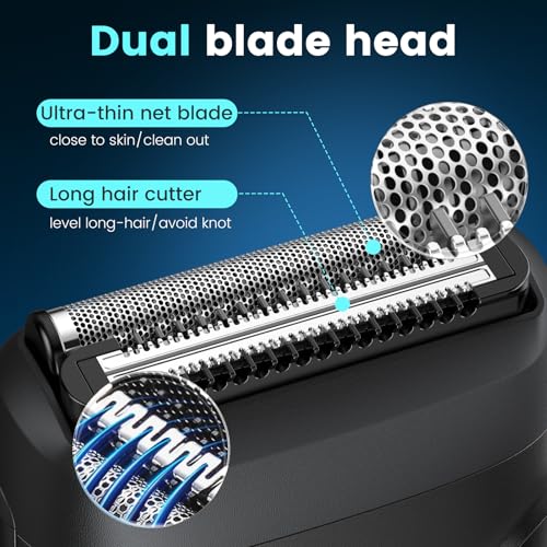 Brightup Electric Foil Shavers for Men, Mini Electric Razor for Shaving Face, Compact Travel Shaver with Floating Blades, Waterproof Wet/Dry Razor USB C Rechargeable