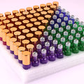 MaxMau Pack of 100,5ml Colored Roller Bottles for Essential Oils Perfume Refillable Glass Bottle Stainless Steel Roll On Ball Metal Cap Daily Aromatherapy