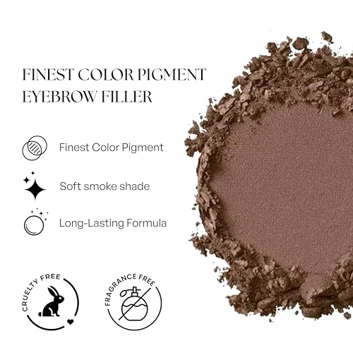 SORM? Smudge Proof Long Lasting Eye brow Powder for Women - Always Perfect Brows with Brush and 3 Shaping Eyebrow Stencils (Fine, Medium, Full) - Finest Color Pigment Eyebrow Filler - Soft Smoke
