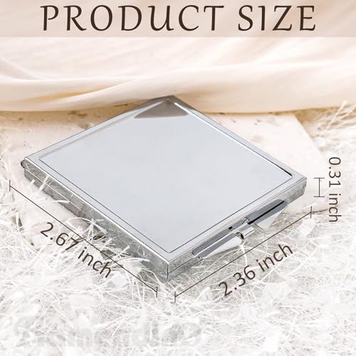 Framendino, 12 Pack Sublimation Folding Compact Mirror Blank Square for Women Makeup Travel Pocket