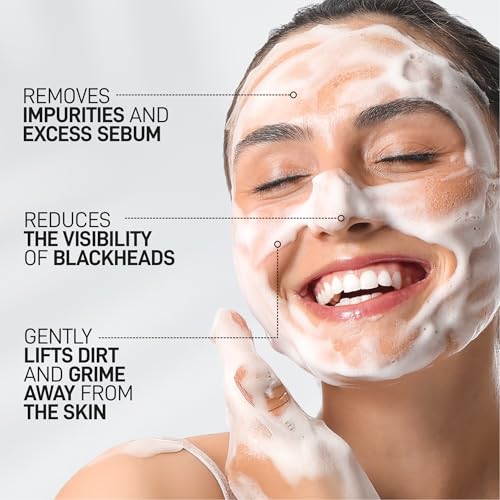 Soothing and Deep Cleansing Foaming Cleanser with Brush | Premium Face Wash for All Skin Types with Aloe Vera and Amino Acid | Fragrance Free Paraben Free | 5.27 Fl Oz