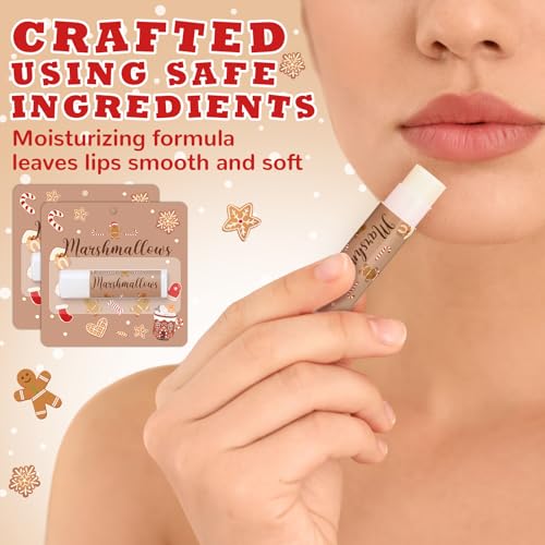 24 Pcs Christmas Hot Cocoa Lip Balms Bulk Christmas Party Stocking Stuffers Hot Chocolate Flavor Coffee Gift Supplies for Travel Lipstick Winter Birthday Party Favors