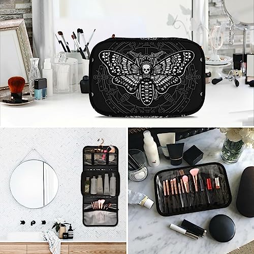 MNSRUU Toiletry Bag Moth Butterfly Black Hanging Makeup Bag for Toiletries 3 PCS Travel Toiletry Organizer Bags Portable Clear Toiletry Kit