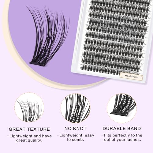 Lash Clusters Individual Lashes Lash 280 PCS Eyelash Clusters False Eyelash Lash Extension Fluffy Natural Cluster Eyelash Extensions DIY Eyelash Extensions at Home (RR280-45D-C-18mm)