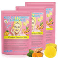 NIFEISHI Turmeric Face Scrub Pads, 120pcs Turmeric Cleansing Pads with Vitamin B5, Vitamin C, Sugar Cleansing Ps for Face and Body