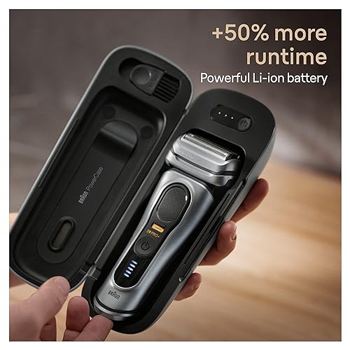 Braun Powercase for Electric Razors for Men, Compatible with Braun Series 9 Pro, Series 9 and Series 8 Electric Shavers, Portable Shaver Case, Charges for Up to 6 weeks
