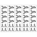 40 Gray/Grey Ribbon Temporary Tattoos: Brain Cancer Awareness Tattoo