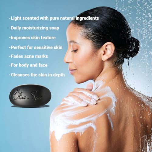 Volcano Black Soap Bar with Olive Oil and Volcanic Sand 90gr ? Deep Cleansing and Exfoliating Soap for Face and Body ? Bar Soap for Dry Skin for Removing Excess Oil, Dead Skin Cells & Impurities