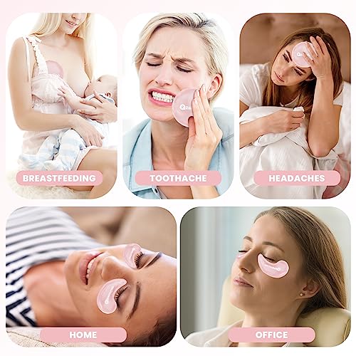 Ice Face Eye Mask for Dark Circles and Puffiness Cold Warm Compress, Gel Cold Cooling Face Mask Package for Women and Men, Migraines, Headache, Stress and Relaxation, Pink
