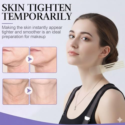 Neck Lift Tape,Neck Tape Lifting Invisible, Instant Lift for Sagging Skin & Wrinkles,(4 Elastic Bands + 20 Replacement Patches) Hypoallergenic Neck Behind Lift Tape for All Skin Types (20PCS)
