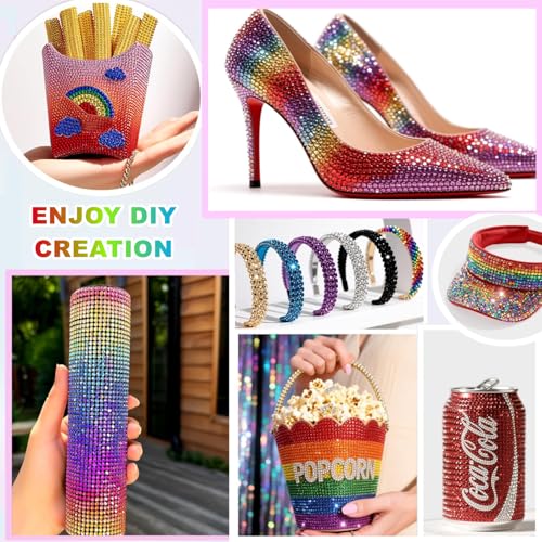 Rhinestones for Bedazzling Kit,Bedazzler Kit with Rhinestones,32000PCS Multicolor Resin Flatback Gems Diamond Art Set with 3PCS 10ml B7000 Glue for DIY Craft,Shoes,Nails (3mm+Silver Mix)